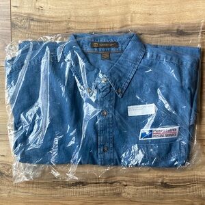 NEW USPS Denim Shirt L/S XXLarge Button Down